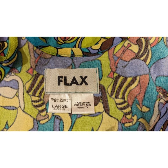 FLAX sleeveless summer Maxi Rayon abstract women art‎ print size L - Picture 4 of 6